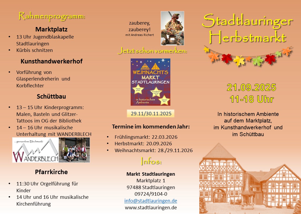 Flyer für den Stadtlauringer Herbstmekrt (Vorderseite)